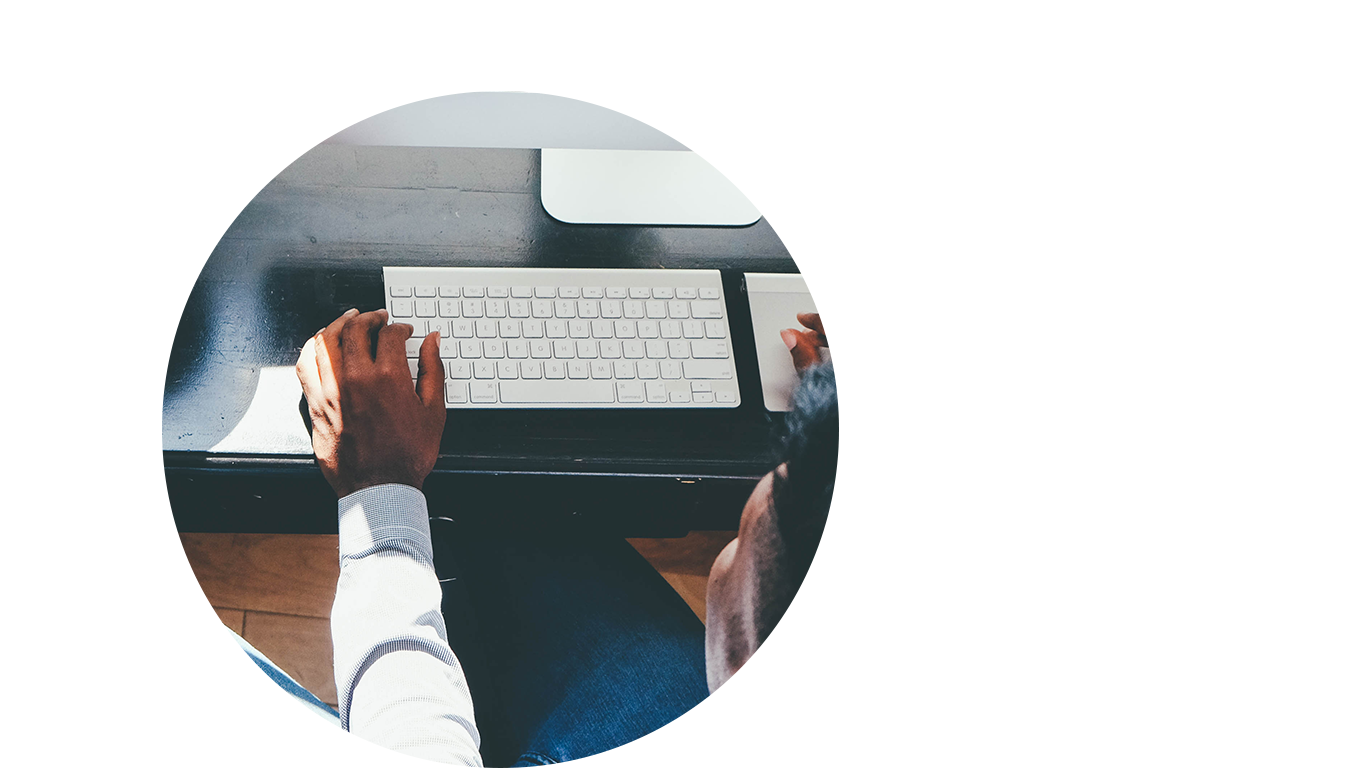Photo of student at computer